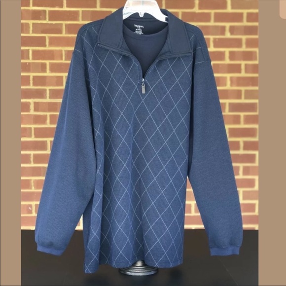 Haggar Other - **SOLD* Navy 1/4 Zip Mock Layer Sweater XLT HAGGAR